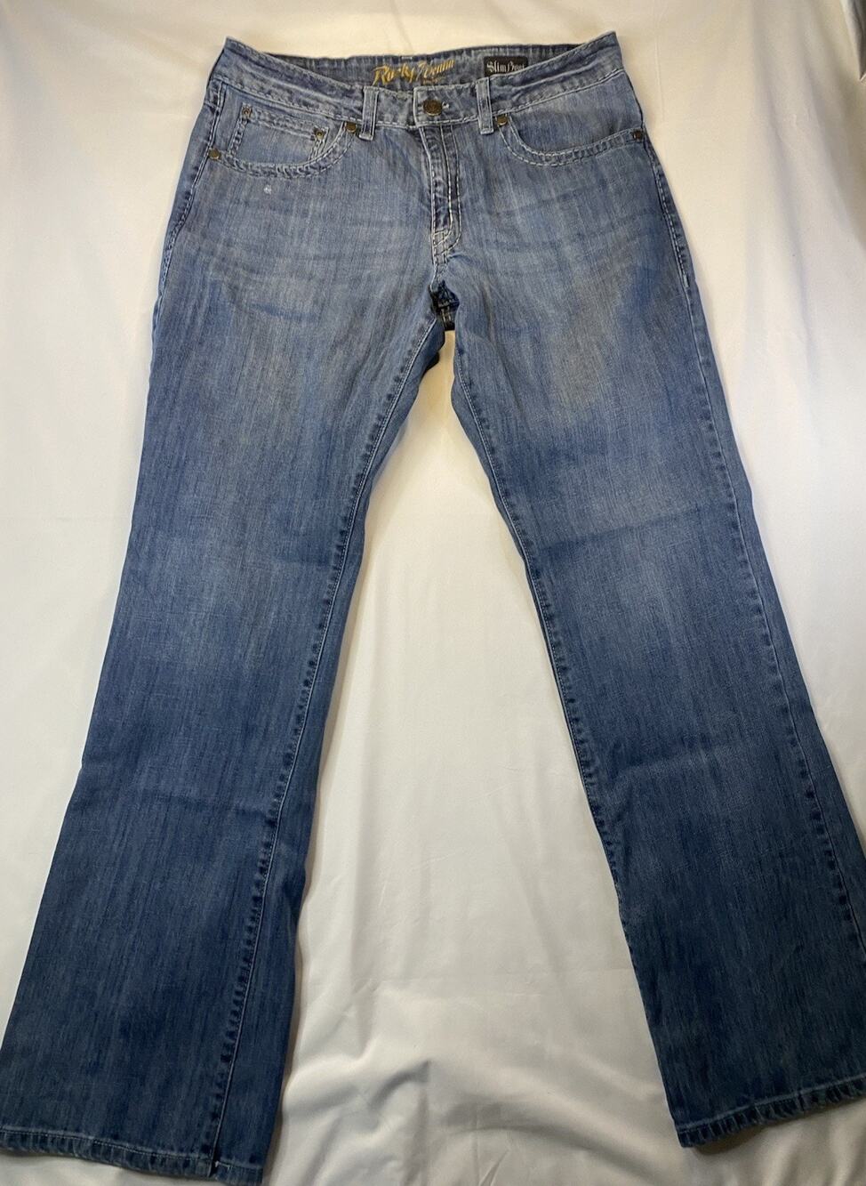 Rocky Denim Men's Blue Denim Jeans Slim Bootcut Stretch Medium Wash 5-Pocket S34